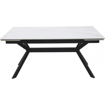 Jídelní stůl Jídelní rozkládací stůl Imperia 160/220 cm keramika bílý mramor/černý
