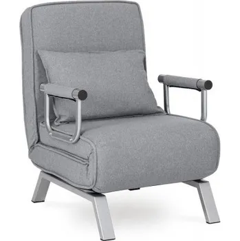 Křeslo Polohovací rozkládací křeslo Bart šedé/stříbrné
