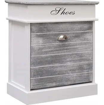 Botník Dřevěná botník šedo-bílá 50 x 28 x 58 cm