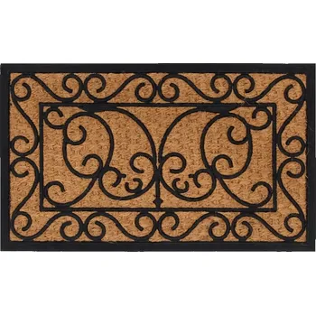 Rohožka Rohožka z kokosového vlákna a gumy, protiskluzová, černo-hnědá, 45x