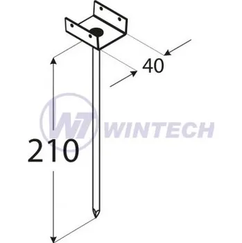 Tesařské kování Podpěrka stř. latí PD210/40, 7,0x210, 1 ks TKKA070210Z