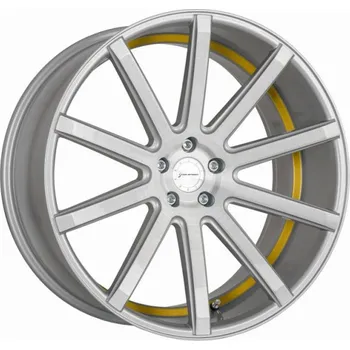 Alu kolo CORSPEED Alu Kola Corspeed Deville 9x21 5x108 ET40 Silver-Brushed-Surface/ Undercut Color Trim Gelb 73.1