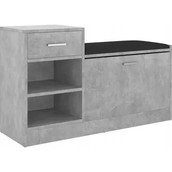 Botník Botník s sedátkem 94,5x31x57 cm, šedá betonu