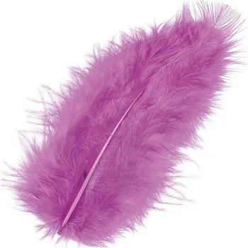 Peří Marabu 10 cm - růžovofialové