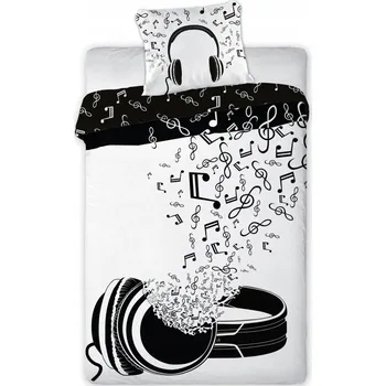 Povlečení Povlečení bavlněné 140x200 Music mládežnické sluchátka povlečení 70x90 Faro