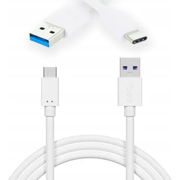 Datový kabel SILNÝ KABEL USB A 3.0 USB-C 1m BÍLÝ RYCHLÉ NABÍJENÍ QUICK CHARGE
