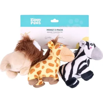Hračka pro psa Hračka ZIPPY PAWS plyš - Miniz Jungle Safari 8 cm (3ks)