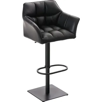 Barová židle LRCZ Koženková barová židle Damaso Barva: černá, Barva rámu: nerezová ocel