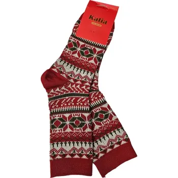Dámské ponožky Dámské vánoční ponožky Katia - 35-40 / červená (03)
