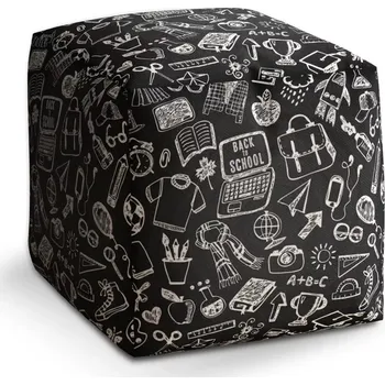 Taburet Sablio Taburet Cube Černobílá škola: 40x40x40 cm