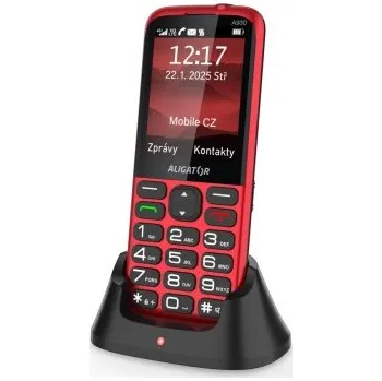 Mobilní telefon ALIGATOR A930 GPS Senior červený +st.nab.