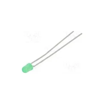 Polovodič LED 3mm zelená 0,4÷1,1mcd 60° Čelo vypouklé Rozteč 2,54mm