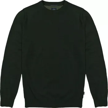 Pánský svetr Velký pánský hladký svetr přes hlavu Double Urban Outfitters KNIT-8019 tmavě zelený (5XL)