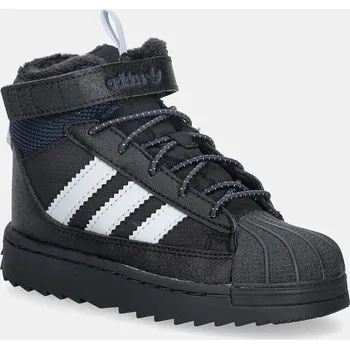 Dívčí zimní obuv Dětské zimní boty adidas Originals SUPERSTAR WINTER TREK JQ0342 černá 99X, EUR 26.5