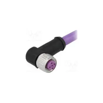 Elektrická zásuvka Zástrčka M12 PIN 4 zásuvka kód B-Profibus 2m Izolace PVC