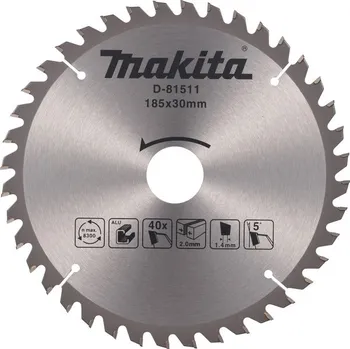 Pilový kotouč MAKITA KOTOUČ PILOVÝ 185 x 30 mm 40z