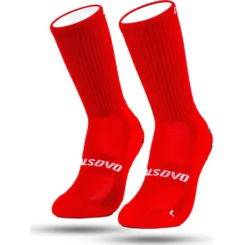 Pánská móda CALSOVO Protiskluzové fotbalové ponožky s gripem CALSOVO - univerzální velikost 40-45 ČERVENÁ