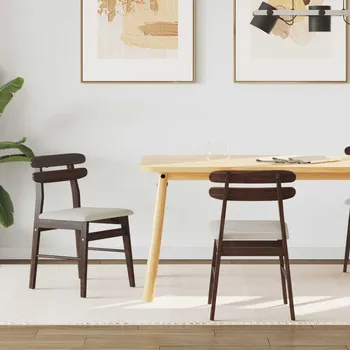 Jídelní židle 2 pcs Světle hnědá a světle Masivní gumové dřevo