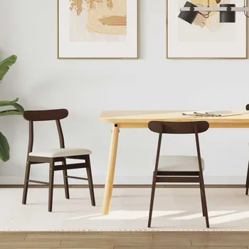 Jídelní židle 2 pcs Tmavě hnědá a světlá Masivní gumové dřevo