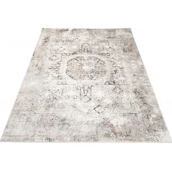 Koberec Makro Abra Kusový koberec VALLEY D150A Klasický světle šedý krémový Rozměr: 80x150 cm