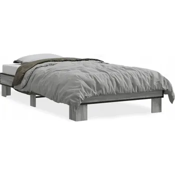 Postel Rám postele dřevěný 193x78x30 cm šedý dub sonoma