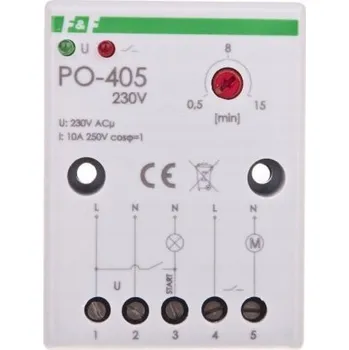 Relé F&F ČASOVÉ RELÉ S FUNKCÍ ZPOŽDĚNÉHO ODPOJENÍ PO-405