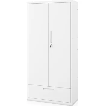 Šatní skříň JAN NOWAK Skříň Kancelářská Kovová Lékařská 185 cm se Zásuvkou 30 cm MEGAN Bílá