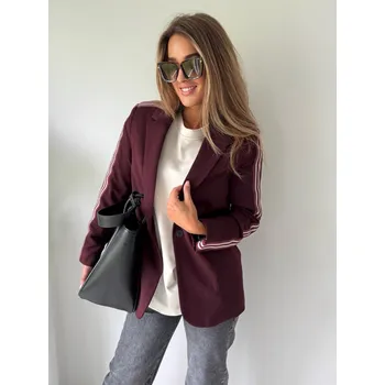 Dámská casual bunda Mishel Sako DORE s pruhy vínová Velikost: M