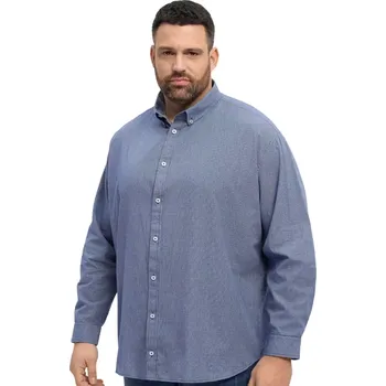 Pánská košile Velká pánská košile s dlouhým rukávem kostkovaná North Latitude 53305-0581 modrá (3XL)