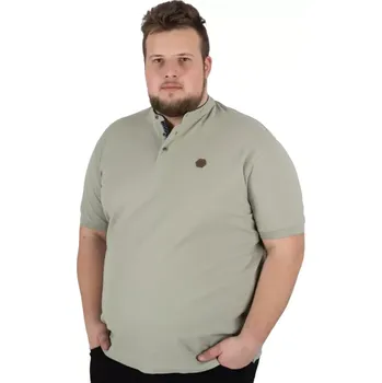Velké pánské hladké polo tričko se stojatým límečkem Double PS-3046 světle zelené (6XL)