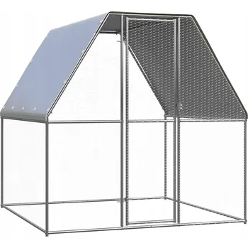 Pro ptáka Kurník pro slepice 2x2x2 m, ocel pozinkovaná, stříbrná a šedá