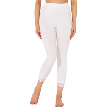 Dámské legíny Merry Style Dámské legíny 7/8 s krajkou viskóza MS10-342 Bílé M