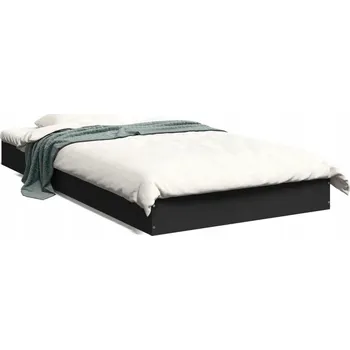 Postel Rám postele dřevěný černý 203x102 cm, překližka, bez matrace