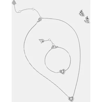 Náramek Náhrdelník, náramek a náušnice Guess BELOVED JUBS06.005JW stříbrná SLV, vel. S