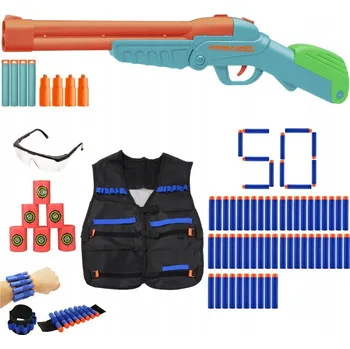 Dětská zbraň BUZZ BEE DVOUHLAVŇOVÁ BROKOVNICE DOUBLE SHOT SADA PRO NERF MEGA BALÍČEK PŘÍSLUŠENSTVÍ