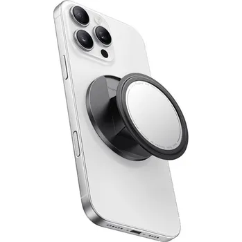 Mcdodo - skládací magnetický stojánek na telefon 2 v 1 (MR-7912) - s vestavěným kosmetickým zrcátkem, kůže - černá