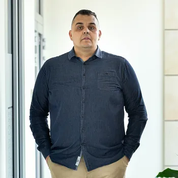 Pánská košile Pánská hladká košile s dlouhým rukávem Duke D555 Jacob tmavě modrá (5XL)