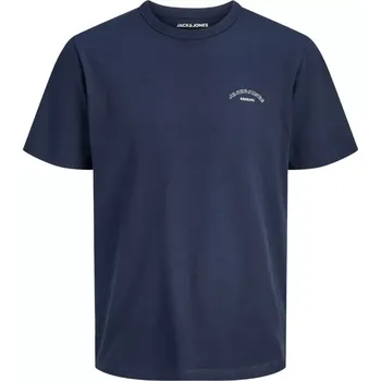 Oblečení a móda Velké pánské tričko s krátkým rukávem s potiskem Jack & Jones 12295976 tmavě modrá (5XL)