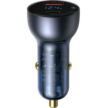 Adaptér do auta Baseus CCKX-C0G Particular Digital Display 2xUSB 65W Gray