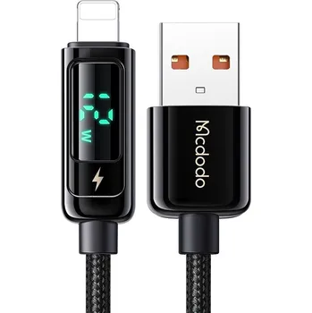 Náhradní díl pro mobilní telefon Mcdodo – datový kabel (CA-9940) – USB-A na Lightning, 3A, digitální displej, 1,2m – černý