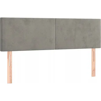 Čelo postele sametové nastavitelné světle šedé 144x5x78/88cm