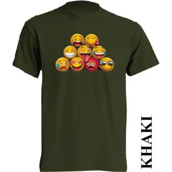 Pánské tričko panske-levne-bavlnene-tricko-digi-potisk-smajlici Barva: Khaki, velikost: M