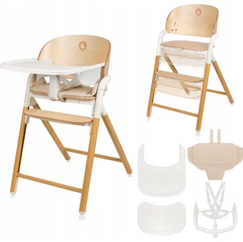 Jídelní židlička Dětská jídelní židlička 3v1 dřevěná multifunkční Lionelo Celia