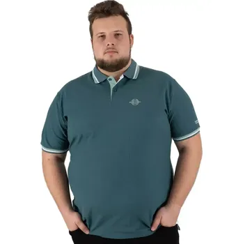 Pánská košile Velká pánská hladká polo košile s ozdobným límcem Double PS-3043 námořní (6XL)