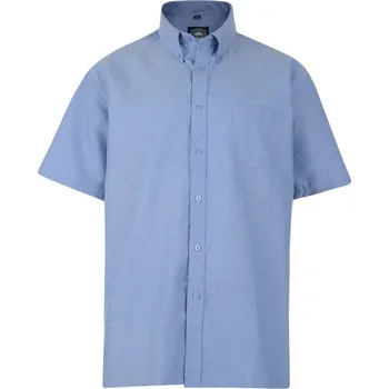 Pánské tričko Pánská velká hladká košile s krátkým rukávem Kam 663 modrá (8XL)