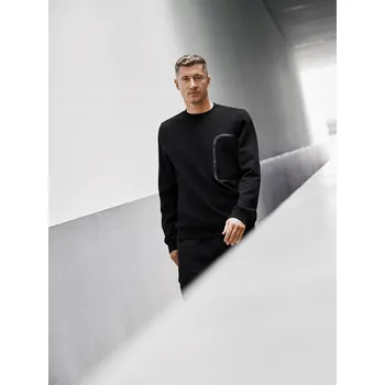 Pánská mikina Tepláková mikina regular střihu bez kapuce 4F x Robert Lewandowski - černá