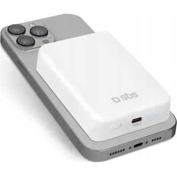 Powerbanka Powerbanka SBS TEBB10000MAG1CW 10000 mAh s Magsafe 10W a USB-C – bílá