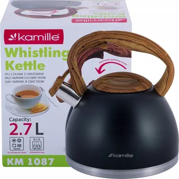 Varná konvice Konvice tradiční ocelová Kamille 2,7 l černá