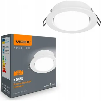 Bodové svítidlo Zapuštěné bodové stropní svítidlo VIDEX GX53 Hliníkové VL-SPF27R-W Bílé