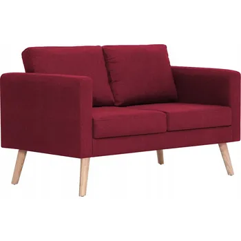 Pohovka Dvoumístná pohovka vínově červená 116 x 70 x 73 cm, čalouněná látkou